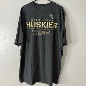 Men's Colosseum Heathered Black Washington Huskies Military Appreciation Flag